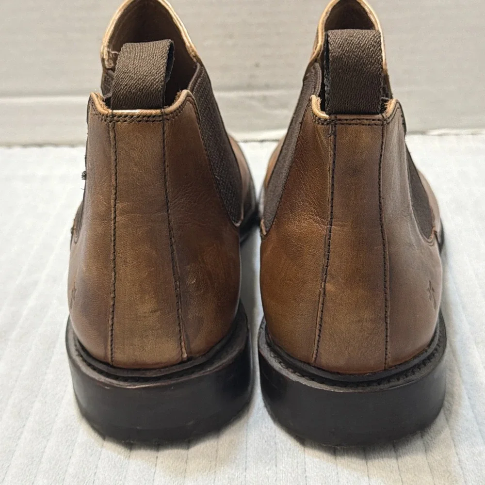 Frye Peyton Mens Size 11.5 Pull On Chelsea Boots Brown Leather Distressed